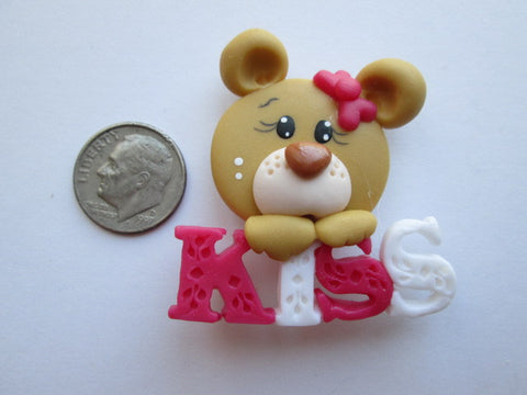 Needle Minder ~ Kiss Bear #3 (Clay) ONE OF A KIND!