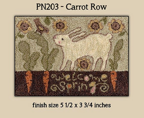 Teresa Kogut ~ Carrot Row Punch Needle w/fabric