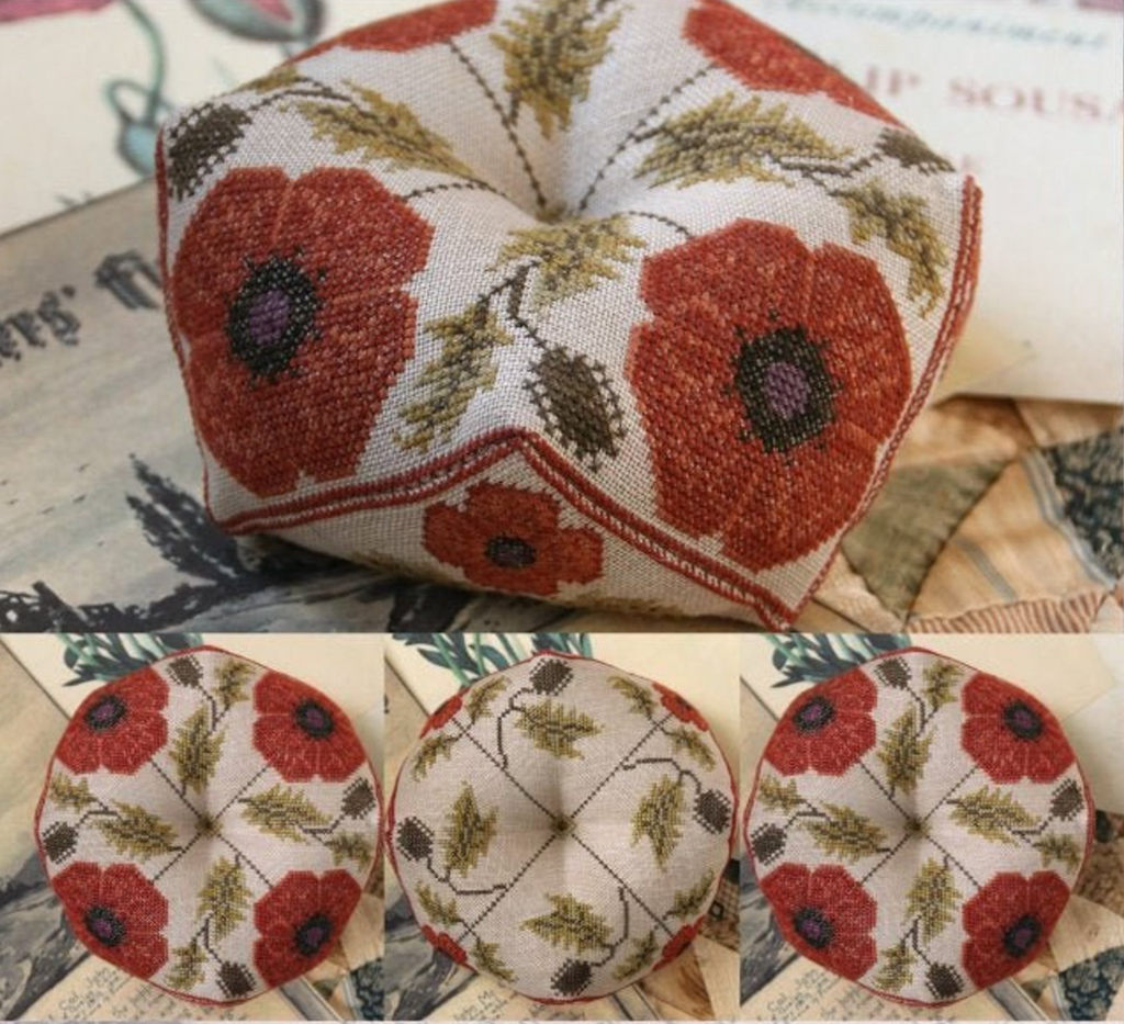 Heartstring Samplery ~ Flanders Fields Biscornu