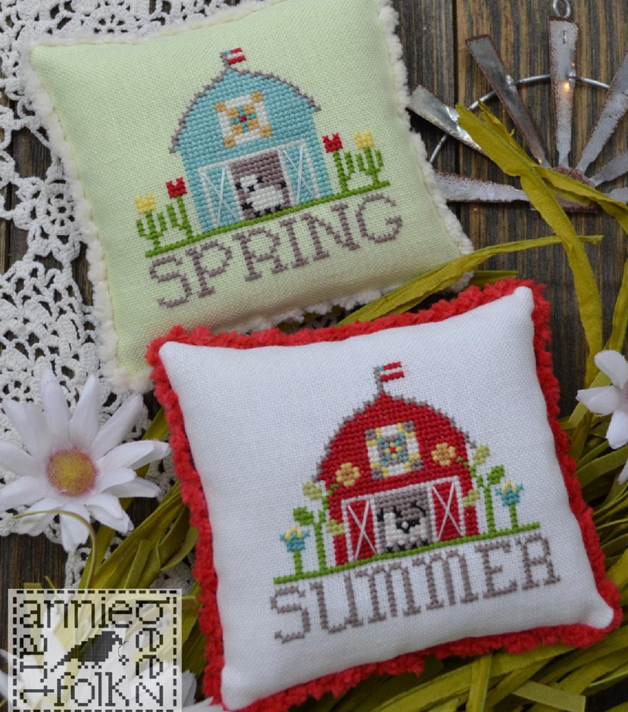 Annie Beez Folkart ~ Bitty Barns - Spring/Summer