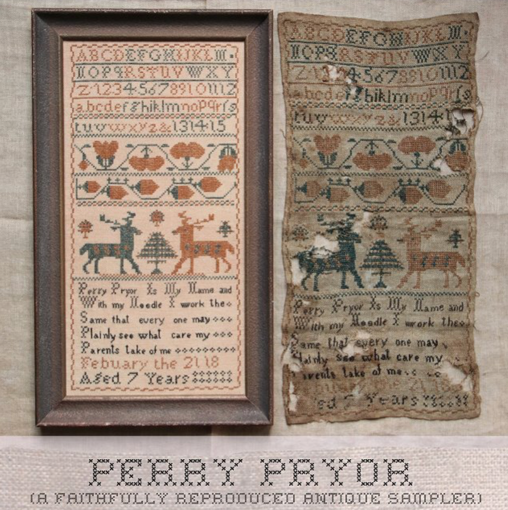 Heartstring Samplery ~ Perry Pryor  (a Faithfully Reproduced Antique Sampler)