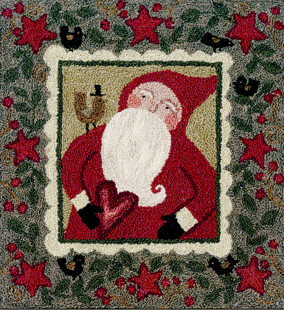 Teresa Kogut ~ Santa's Garden Punch Needle w/fabric