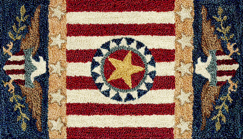 Teresa Kogut ~ American Emblem Punch Needle w/fabric
