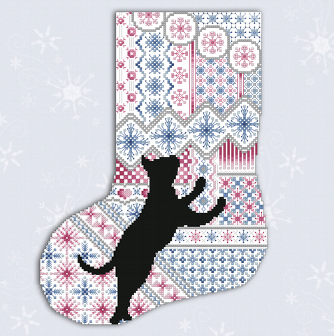 Kitty And Me Designs ~ Cats & Stockings Snowflake