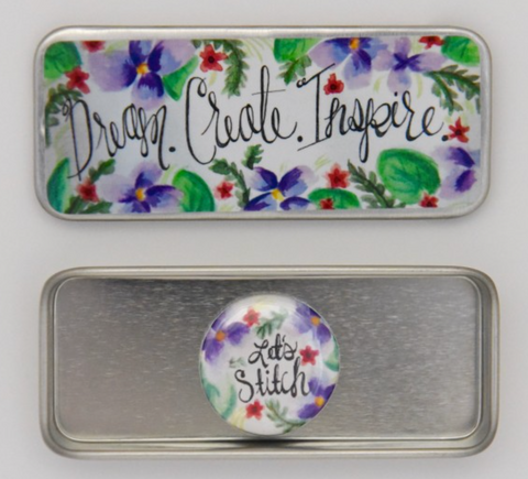 Magnetic Needle Tin ~ Dream, Create, Inspire - Let's Stitch