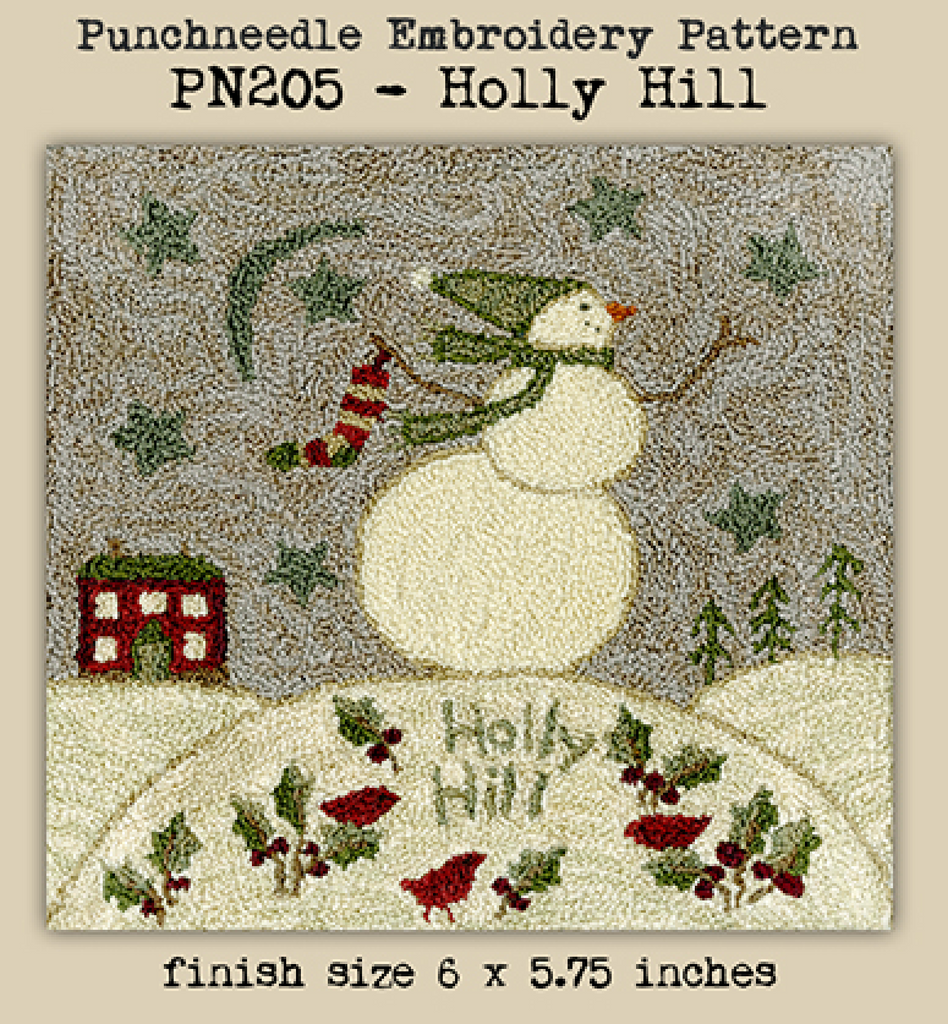 Teresa Kogut ~ Holly Hill Punch Needle w/weavers cloth