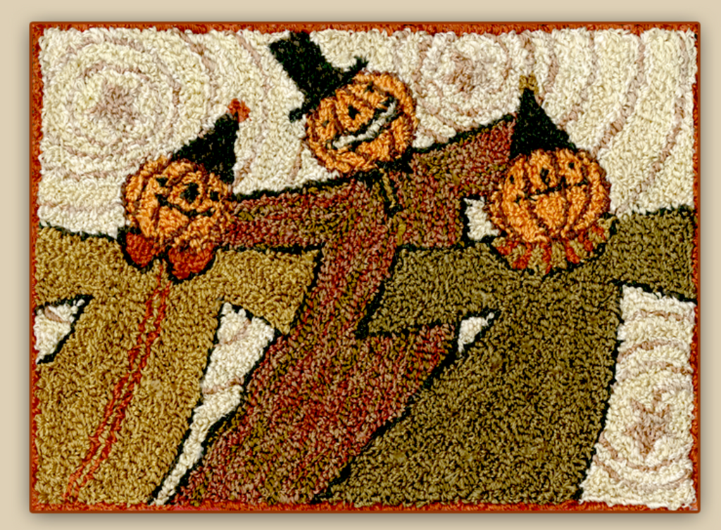 Teresa Kogut ~ Whimsy Ghouls Punch Needle w/fabric