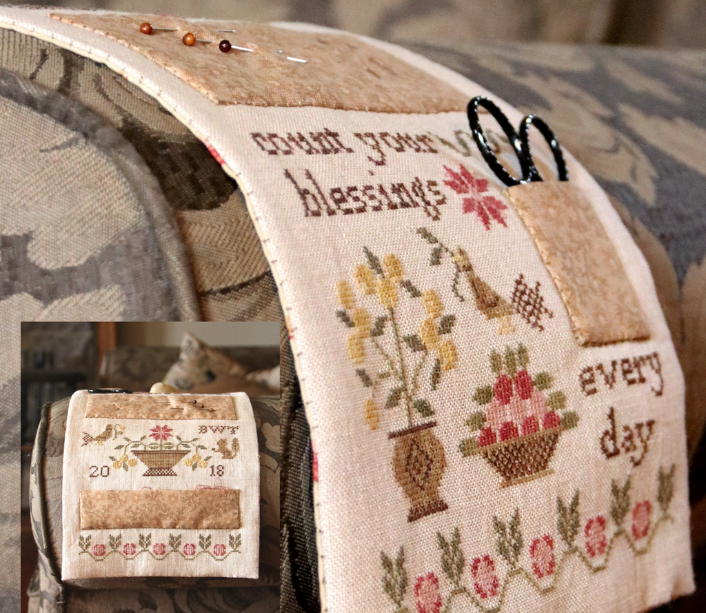 Heartstring Samplery ~ Thankful Life Chairarm Pinkeep