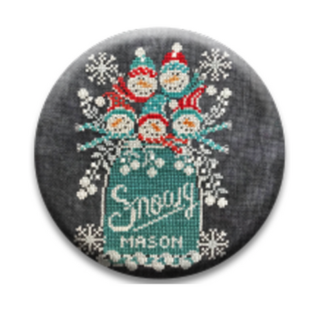 Hands On Design  ~ Chalk Full Snowy Jar Needle Nanny (Limited # In-stock!)