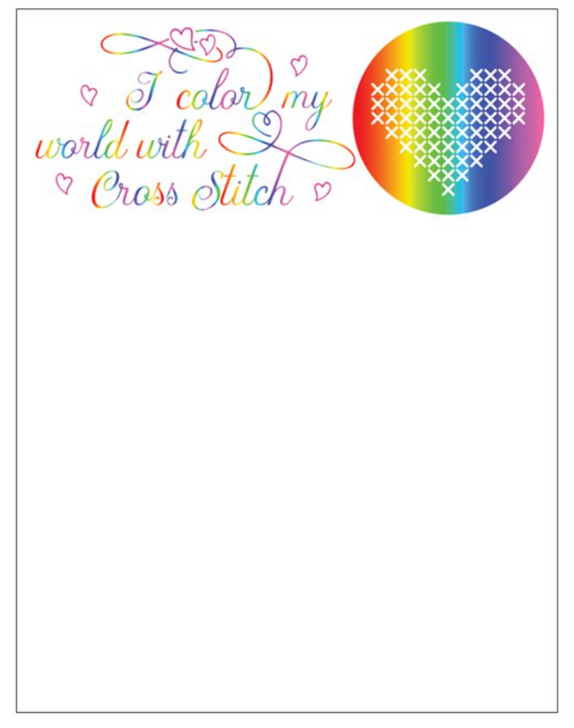 I Color My World With Cross Stitch Notepads