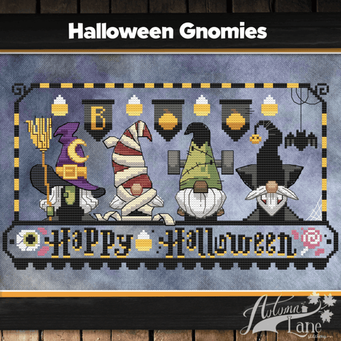 Autumn Lane Stitchery ~ Halloween Gnomies