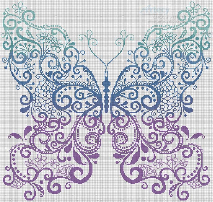 Artecy ~ Purple Blue Green Butterfly