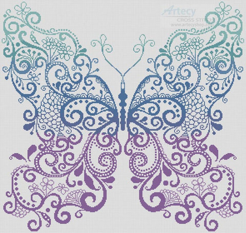 Artecy ~ Purple Blue Green Butterfly