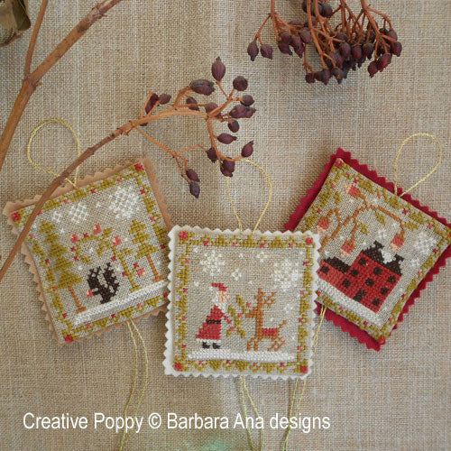 Barbara Ana Designs ~ Christmas Ornament Trio