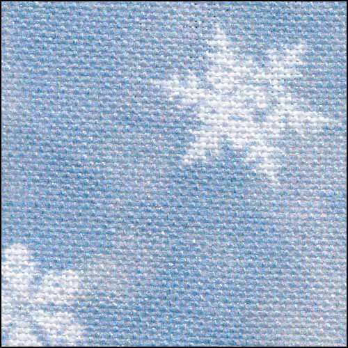 28ct Linen ~ Classic Snowflakes w/Silver Shimmer (Blue) Linen 18" x 18" Cut