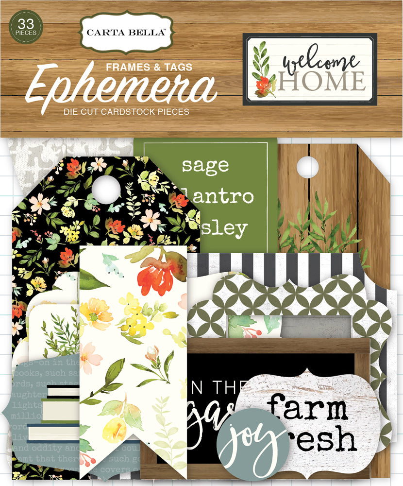 Echo Park ~ Welcome Home Frames & Tags Ephemera