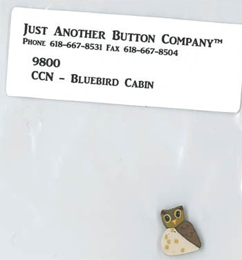 Country Cottage ~ Bluebird Cabin JABC Owl Button