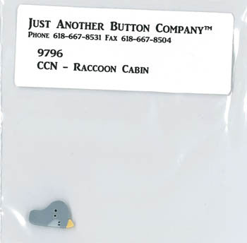 Country Cottage ~ Raccoon Cabin JABC Blue Bird Button