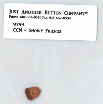 Country Cottage ~ Snowy Friends JABC Acorn Button