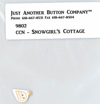 Country Cottage ~ Snowgirl's Cottage JABC White Bird Button