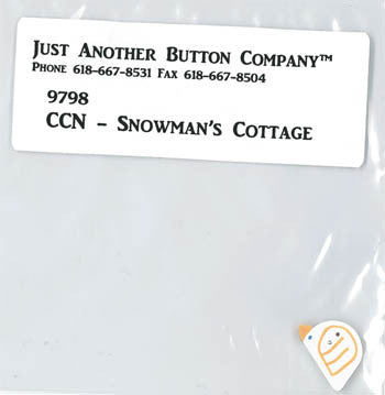 Country Cottage ~ Snowman's Cottage JABC White Bird Button