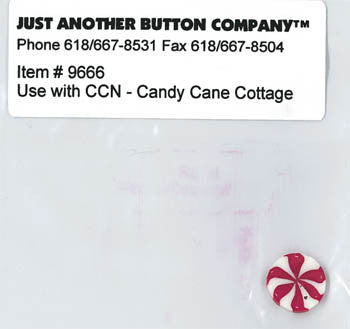 Country Cottage ~ Candy Cane Cottage JABC Peppermint Button