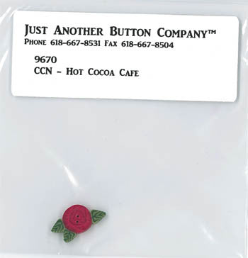 Country Cottage ~ Hot Cocoa Cafe JABC Rose Button