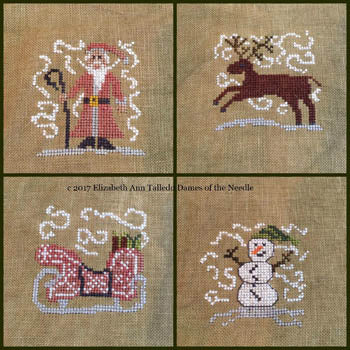 Dames Of The Needle ~ 2017 Christmas Ornament Set
