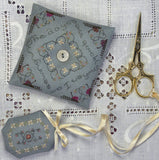 The Drawn Thread ~ When I Am Sewing Pin Pillow & Fob
