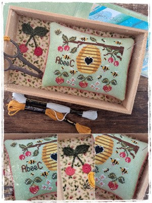 Fairy in the Wool ~ A Bee C w/hand-dyed linen & charm
