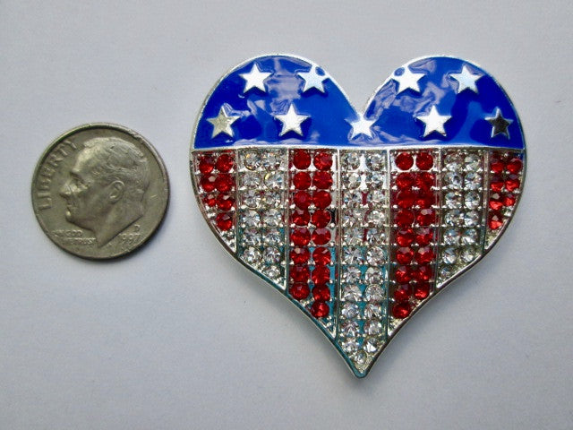 Needle Minder ~ Patriotic Rhinestone Heart