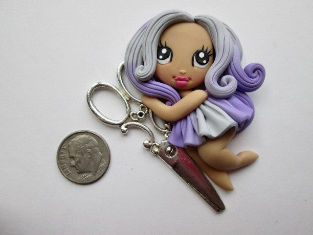 Needle Minder ~ Scissors Girl #5 (ONE OF A KIND!)