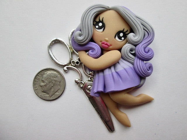 Needle Minder ~ Scissors Girl #4 (ONE OF A KIND!)