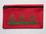 Christmas ~ Red/Green Glitter Gadget Bags (2 designs)