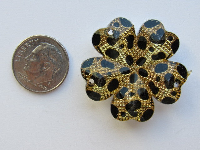 Needle Minder ~ Sparklie Black & Gold Flower