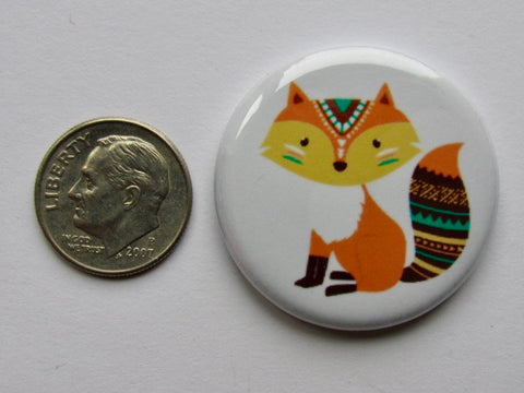 1.25" Button Magnet ~ Boho Fox