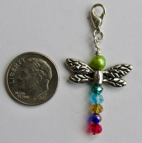 One of a Kind ~ Zipper Pull w/Baroque Pearl ~ Dragonfly #5