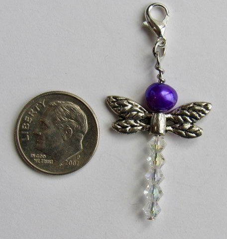 One of a Kind ~ Zipper Pull w/Baroque Pearl ~ Dragonfly #2