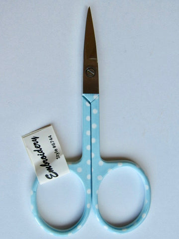 Riley Blake Embroidery Scissors Swiss Dot - Blue