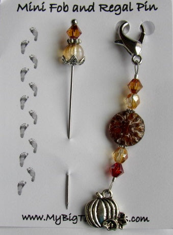 Pumpkin Spice Mini Scissor Fob & Pin Set- Limited Edition!!!