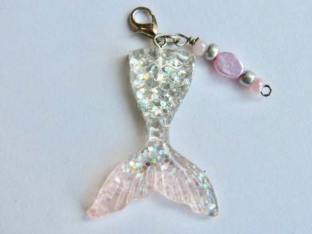 Zipper Pull w/Baroque Pearls ~ Mermaid Tail #5 - SO CUTE!