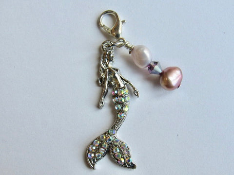 One of a Kind - Zipper Pull w/Baroque Pearls ~ Mermaid #1 - SO CUTE!