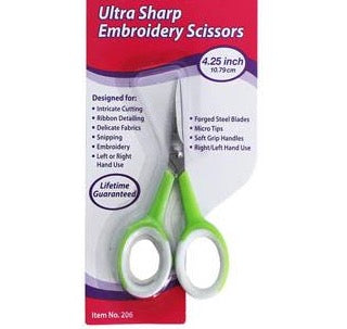 Green Embroidery Scissors ~ 4 1/4"