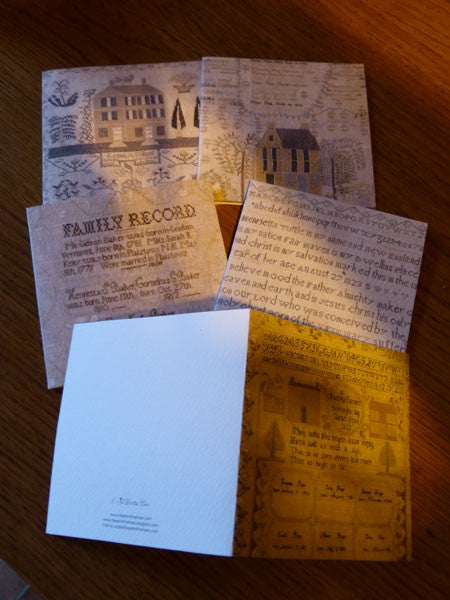 The Primitive Hare ~ Antique Sampler Greeting Cards, Set of 6