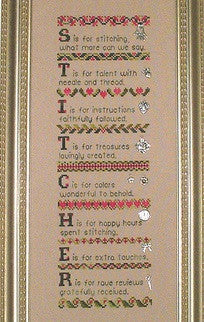 Handblessings ~ Stitcher's Poem Sampler w/9 charms