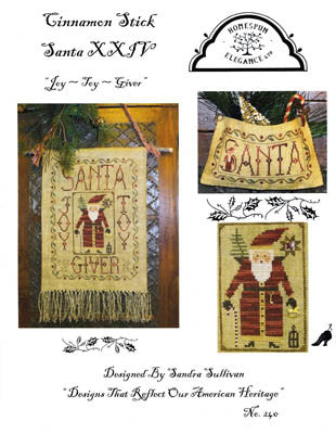 Homespun Elegance ~ Cinnamon Stich Santa XXIV ~ Joy Toy Giver