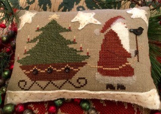 Homespun Elegance ~ Santa's On His Way w/Pearl Bird Button