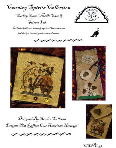 Homespun Elegance ~ Turkey Time Needle Case & Scissor Fob
