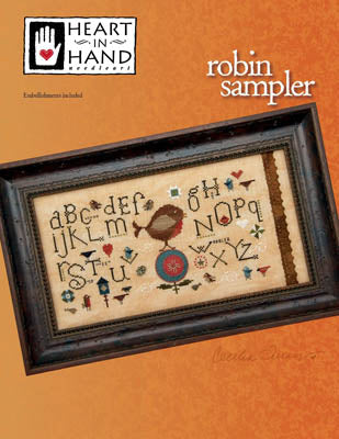 Heart In Hand ~ Robin Sampler (w/embellishments)