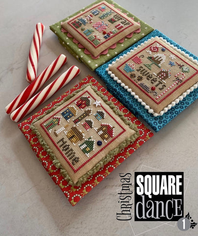 Heart In Hand ~ Christmas Square Dance #1 w/embellishments